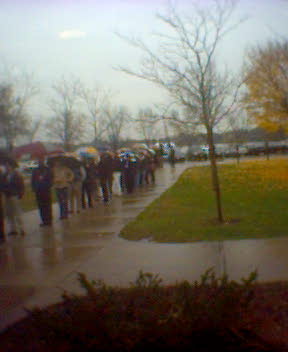 Line at the polling place, 6:40am